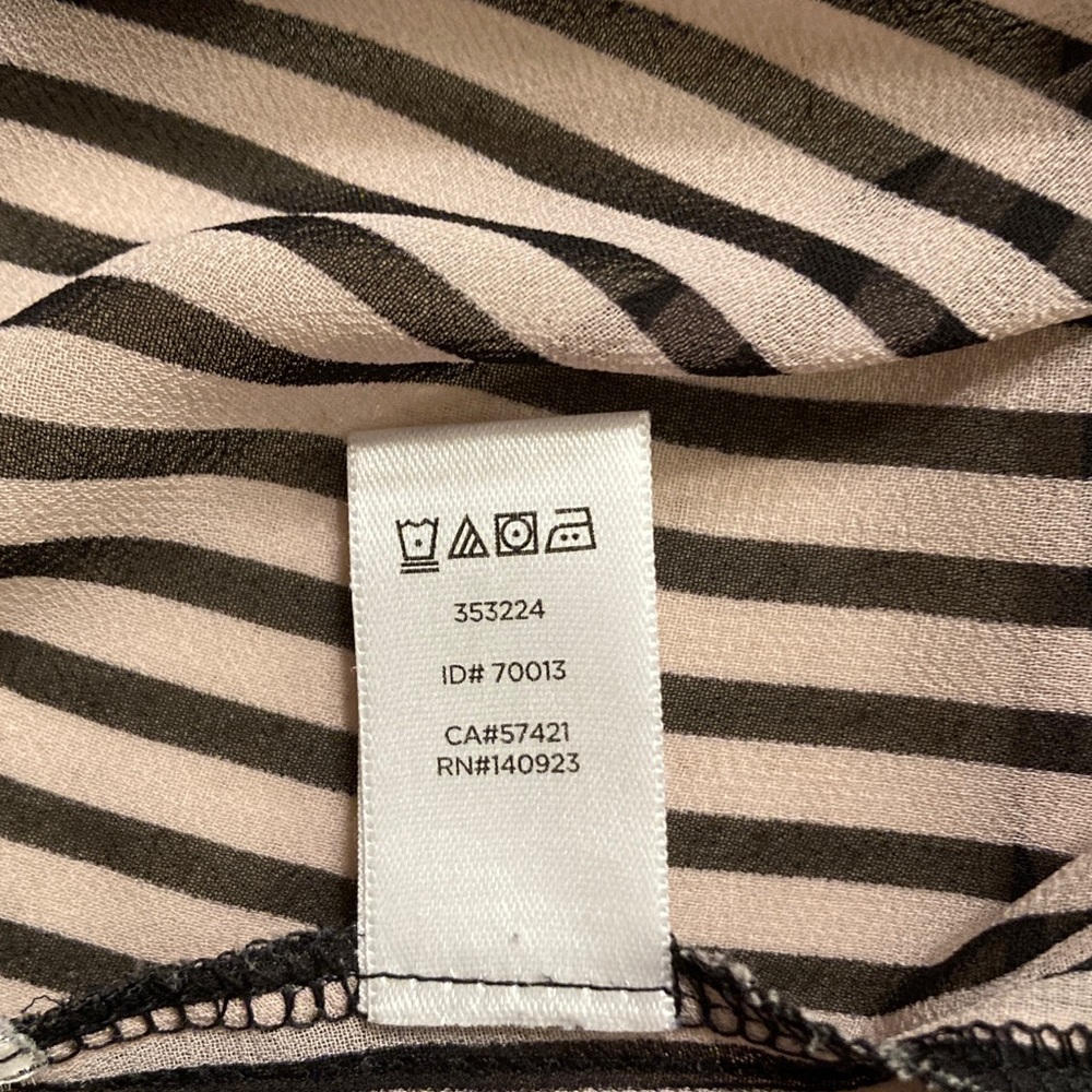 LOFT Petites Sheer Striped Button-Up Blouse Women Size SP - Picture 6 of 12
